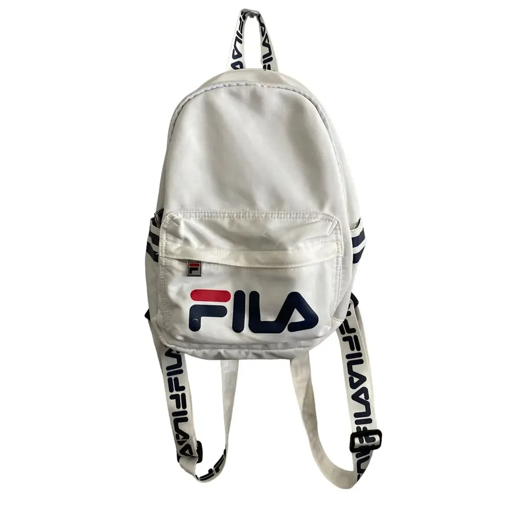 Fila Logo Mini Backpack 9x5x11 White Red Blue School Bookbag